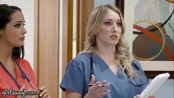 Girlsway hot rookie nurse with big tits has a wet pussy formation with her superior